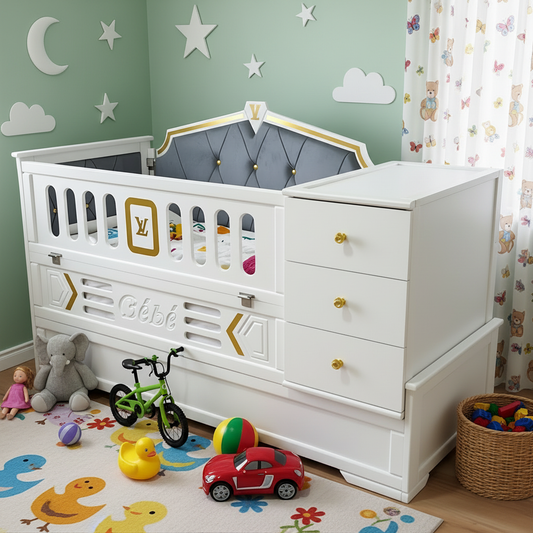 سرير أطفال مصمم بذكاء ليكبر مع طفلك من الرضاعة إلى 12 سنة