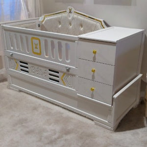 سرير عصري عملي وآمن للأطفال من الرضاعة إلى 10 سنوات