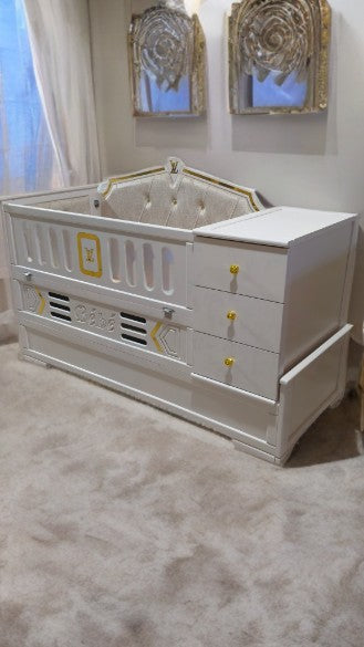 سرير عصري عملي وآمن للأطفال من الرضاعة إلى 10 سنوات