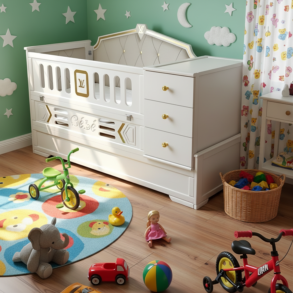 سرير أطفال مصمم بذكاء ليكبر مع طفلك من الرضاعة إلى 12 سنة